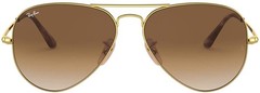 Ray-Ban 0Rb3689 Aviator Metal Ii Pilot Sunglasses – Gold / Clear Gradient Brown