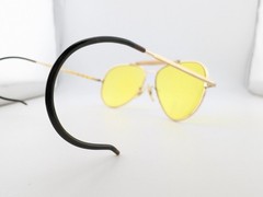 Randolph Engineering Sunglasses, 6 1/2 R/E 23K GP Gold, Metal, USA United States