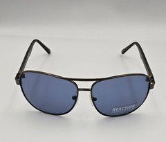 KENNETH COLE REACTION Shiny Gunmetal Blue Aviator Men’s Sunglasses 61mm