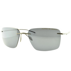 NEW!! PORSCHE P8923 S1 C 62-18-145 Black Rectangle Rimless Titanium Sunglasses