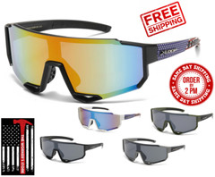 XLoop Oversize Sport SunGlasses Outdoor Wrap Around UV Protection American Flag