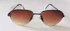 One SUNGLASSES UV400 100%UV Block Metal Black Frame+Lens D.Color+Crystal (M29)