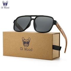 Oi Wood Sunglasses for Men Wood Sun Glasses Man Eyeglasses Polarizing Glasses.