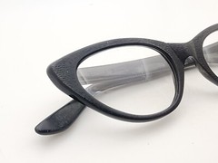 Vintage Safilo Fedra Wood-Grain Brown Cat-Eye Eyeglass 5 3/4 Frame Only