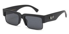LOCS Rectangular Lens Flat Top Semi-Rimless LOCS Logo Temple Sunglasses