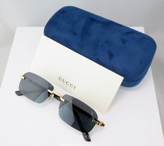 without tags Gucci GG1221S 001 56mm Square Rimless Sunglasses Gold with G1N