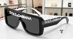 DOLCE & GABBANA DG6204 L50187 Black Dark Grey 34 mm Unisex Sunglasses