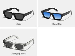 Ruiao 2026 fashion black small rectangular thick frame sunglasses for men
