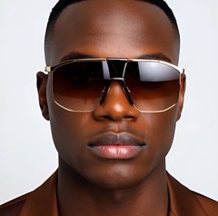 Men Women Black Lens Glasses Sunglasses Fashion Big Oversize Flat Lens Square