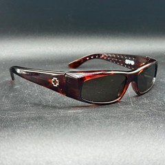 Y2K SPY Optic “MC” Sunglasses Black Wrap Discontinued Made In Italy Tortoise