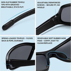 Dollger Polarized Sports Sunglasses for Men Women Lightweight Wrap-Around, UV400
