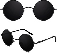 Retro round Polarized Sunglasses Circle Metal UV400 Protection E01