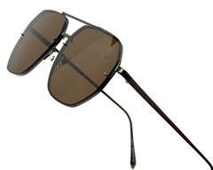 Pilot Sunglasses Men Trendy Classic Shades Square Black Lens Metal Frame Trendy