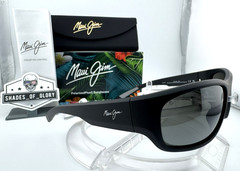 MAUI JIM MAUKELE MJ 682-02 MATTE BLACK W/ NEUTRAL GREY POLARIZED SUNGLASSES NEW