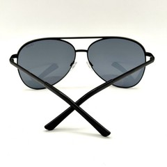 QUAY Men’s Black Aviator Sunglasses Grey Lens Metal Frame UV Protection