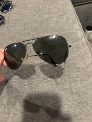 Ray Ban RB3025 58-14 135mm Aviator Large Metal Black Polarized Sunglasses