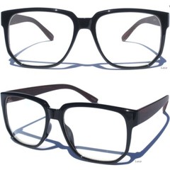 Wood Print Sides Black Front Clear Lens Glasses Retro Hipster Nerd Eyewear New