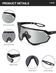 Photochromic Cycling Glasses: Mountain Bike Sports Sunglasses for Men Running…