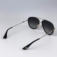 Gucci Men Sunglasses Gold Green Red Pilot URBAN GG0062S 003 NEW AUTHENTIC
