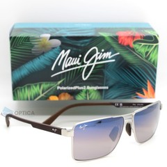 NEW Maui Jim PIHA Polarized Sunglasses Matte Silver / Dual Mirror Lens DBS621-17