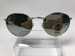 Ray-Ban RB3447 Round Silver Frame Silver Lens Sunglasses