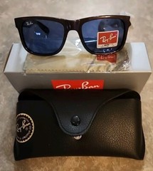 🔥 NEW Ray-Ban RB4165 6470/80 51mm Justin Bordeaux Metallic on Black | Dark Blue