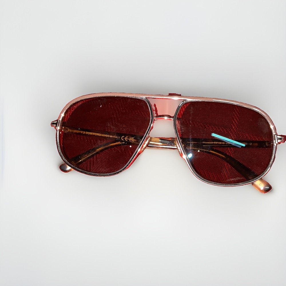 Tom Ford Maxwell TF1019 Aviator Sunglasses Silver Metal Brown Tinted +2 UV400