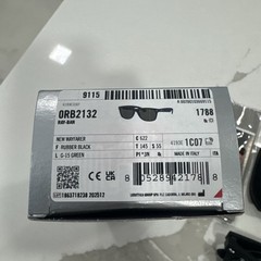 Ray-Ban New Wayfarer Black Rubber G-15 Green Sunglasses ORB2132 55mm New in Box