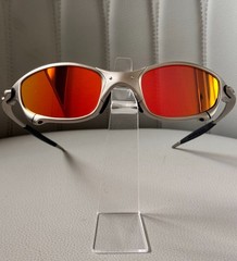 *Oakley Juliet 1.0 X sunglasses, silver metal frame and ruby lenses