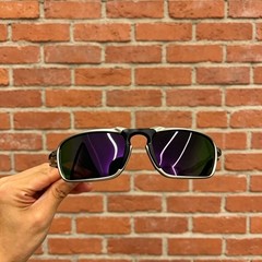 Oakley X-Metal Badman OO6020 Polarized Sunglasses Gray Frame Purple Lenses