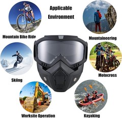 2Pcs Paintball Mask Anti Fog,Tactical Full Face Mask Ski Mask Goggles Detacha…