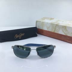 NEW MAUI JIM GUARDRAILS MJ 327-17 Shiny Silver with Neutral Grey Polarized JAPAN