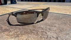 Oakley Wiretap Men’s Rectangle Sunglasses Mirrored Gray Lens Black 126mm