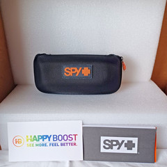 SPY Flynn 5050 Polarized Sunglasses Matte Black Happy Boost Orange Mirror New