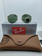 New Ray-Ban RB3447 001 50-21 Gold Frame Unisex Green Lenses Sunglasses