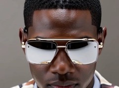 SUNGLASSES MEN DESIGNER STYLE SHIELD FANCY FLAT TOP RETRO MODERN LARGE GOLD 2023