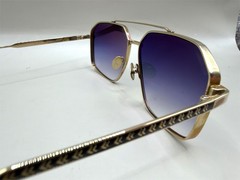John Varvatos Men’s Navigator/Aviator-Style Sunglasses, Gold (SJV563)