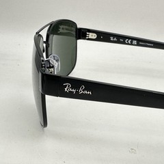 Ray Ban Mens Irregular Aviator Double Bridge Sunglasses RB3663 Blackl/Green