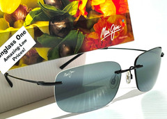 NEW Maui Jim BREAKWALL Gloss Black POLARIZED Neutral Grey Lens Sunglass 422-02