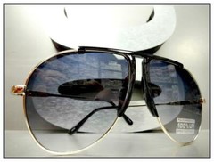 Mens Women CLASSIC VINTAGE RETRO Style SUNGLASSES Gold Metal Frame Gradient Lens