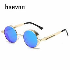 Retro Round Polarized Sunglasses Men Women Vintage Gothic Steampunk Glasses