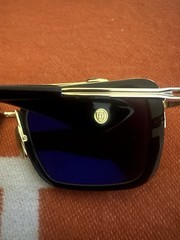 Dita Mach Seven Square Sunglasses DTS412-A-01 Yellow Gold Matte Black