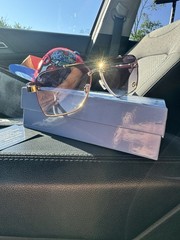 Gucci Men’s Square Sunglasses Gold Metal Frame Gray Gradient Tinted Lens 145mm