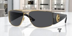 VERSACE VE2163 100287 Gold Gray 63 mm Men’s Sunglasses