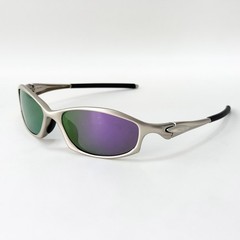 Oakley Hatchet X-Metal Polarized Sunglasses Silver Frame Purple Iridium Lens