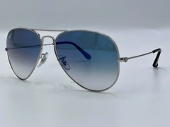 Ray Ban Aviator Silver 3025 003/3F Blue Gradient Lenses Sunglasses 58 mm New