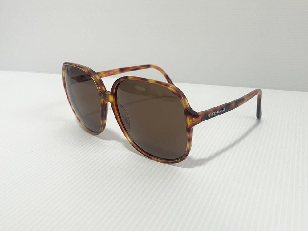 Giorgio Armani Sunglasses Tortoiseshell Pattern Made In Italy Brown Lenses