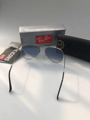 Ray Ban Sunglasses Aviator Silver 3026 Blue Gradient Lenses 62 mm 3026-2