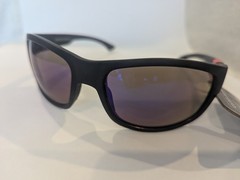 Foster Grant Matte Black w Gray/Blue Tint Lenses Sunglasses 100% UVA/UVB
