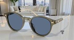 COACH HC8428U 584880 Cad83 Transparent Olive Blue Solid 50 mm Men’s Sunglasses